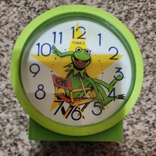 Vintage Kermit The Frog Timex Alarm Clock Original Plastic Green