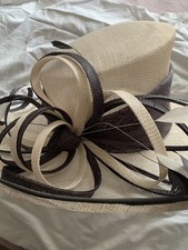 LADIES CAPELLI CONDICI IVORY AND GRANITE WEDDING HAT 