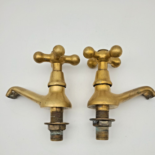 Vintage reclaimed pair brass - reclaimed,