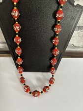 VINTAGE RED WEDDING CAKE NECKLACE.
