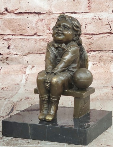 Signed bronze young girl - young, on