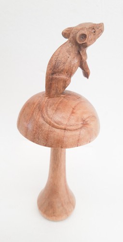 Unusual carved wooden mouse - carved,