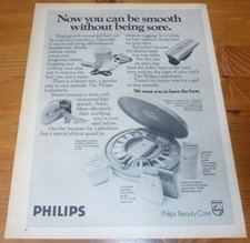 1971 VINTAGE LARGE AD PHILIPS BEAUTY CARE THE PHILIPS LADYSHAVE