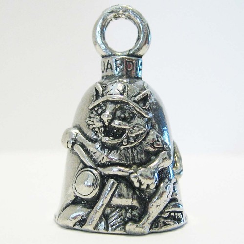 Biker cat guardian bell with - biker,