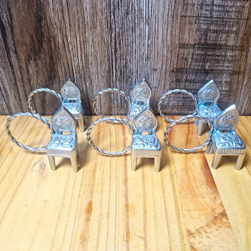 Vintage silver plate chair - silver,