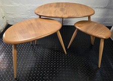 Ercol Pebble Nest of Tables x3
