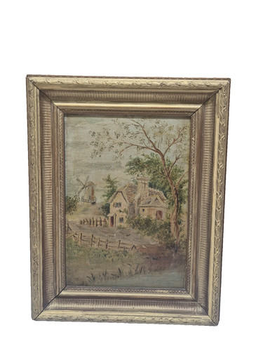 Antique oil board - antique,