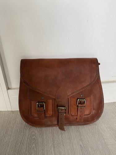 Tan leather satchel - tan,