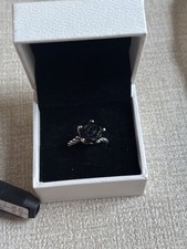 Pandora  Onyx Carved Rose ring