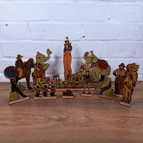 Vintage wooden circus figures - wooden,