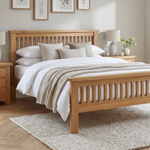 Oak superking size bed - oak,