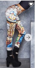 BLACK MILK Sz XS Cathedral Stain Glass Windows Medieval Colourful Leggings