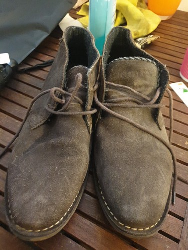 Mens brown suede - lace, size