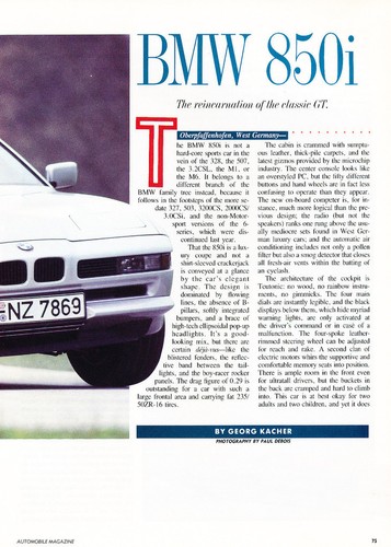 1990 bmw 850i series - 1990, coupe