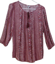 Sonoma Peasant Maroon Blouse