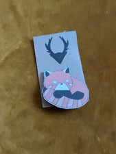 Wooden Red Panda Badge New