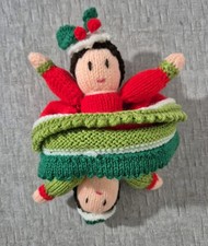 Doll Knitted Topsy Turvy Green