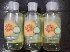 3 BATH & BODY WORKS CUCUMBER MELON BODY WASH WITH PRO VITAMIN B5 & ALOE 10 FL OZ