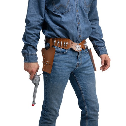 New sheriff cowboy belt double - new,