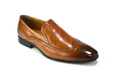 MENS BROGUES BROWN SHOES SLIP