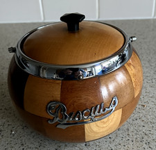 Vintage wooden biscuit barrel