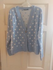 Boohoo Women's Size M/L Blue Spotty Cardigan