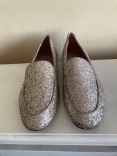 ***LADIES SILVER GLITTER LOAFER SHOES - NEXT - SIZE 4 WIDE FIT***