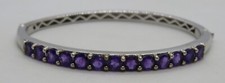Sterling silver & amethyst vintage Art Deco antique bangle bracelet