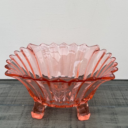 Vintage pink pressed glass - vintage,