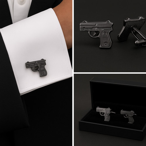 Cufflinks gift hub - cufflinks, gun