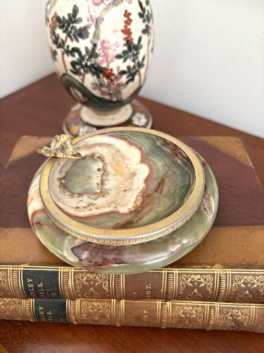 Vintage green onyx ashtray - vintage,