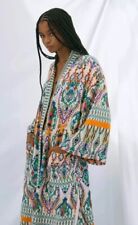 Zara Vibrant Ikat Aztec Printed Silky Belted Kimono Size S Ref: 8166/044