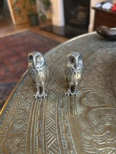 Sterling silver owl salt - sterling,
