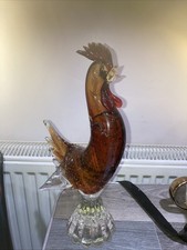 Murano Large and Heavy Cockerel Bird Glass Art 31cm