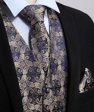 Men's Paisley Waistcoat + Tie