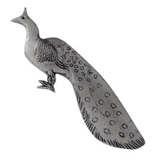 Peacock Peafowl Pewter Pin