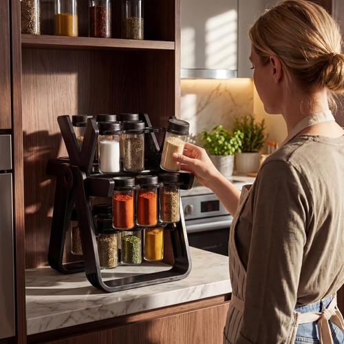 Glass jars rotating spice - 18,