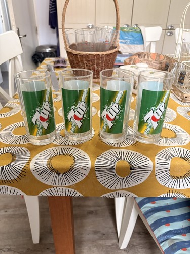 Vintage french 7up glasses - vintage,