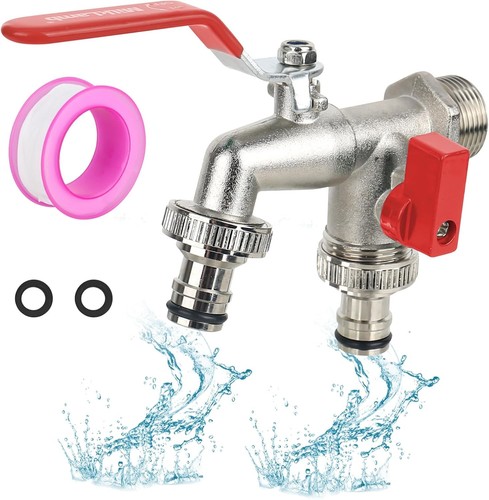 Double garden tap 4inch - garden, 3/4inch