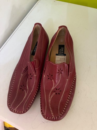 Pavers wide fit red - , leather