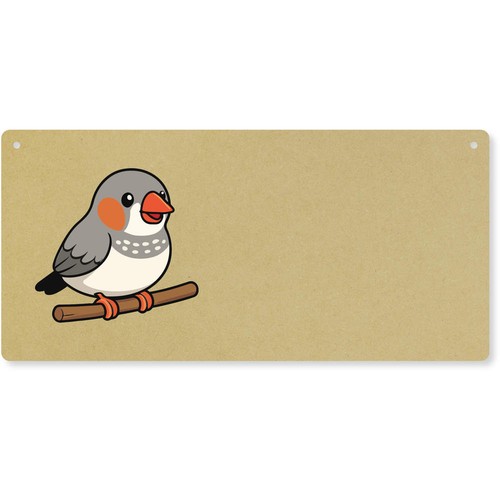 Zebra finch large wooden - 'zebra,