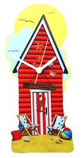 Red Beach Hut Clock - Beach