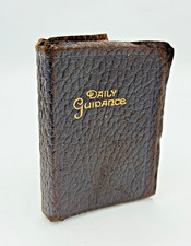 Antique Daily Guidance Pocket Bible Leather Bound Gilded Paged Book Early 20th