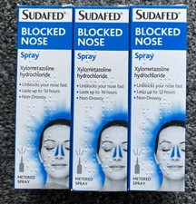 3 x SUDAFED BLOCKED NOSE NASAL SPRAY 15ML