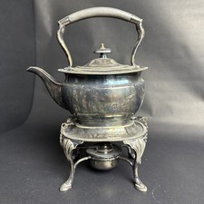 Elkington England Silver Plate Tea Pot W& Heating Burner Stand 38002 Nickel