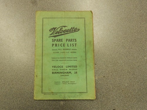 Vintage velocette spare parts - vintage,