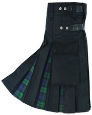 Hybrid Cotton Kilt Deluxe Blackwatch Tartan Goth Outdoor Utility Highland Skirt