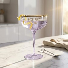 Coupe cocktail glass gold rim - glass,