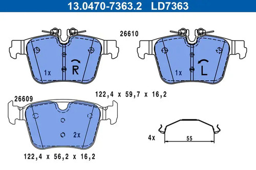 Brake pads 0470 - pads, 13.0470-7363.2