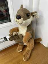 WWF Plush Kangaroo With Baby Joey 19cm Stuffed Animal Soft Toy